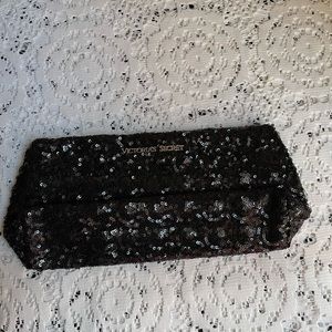 NWOT Black Sequin Clutch 11 inches wide by 5 in height